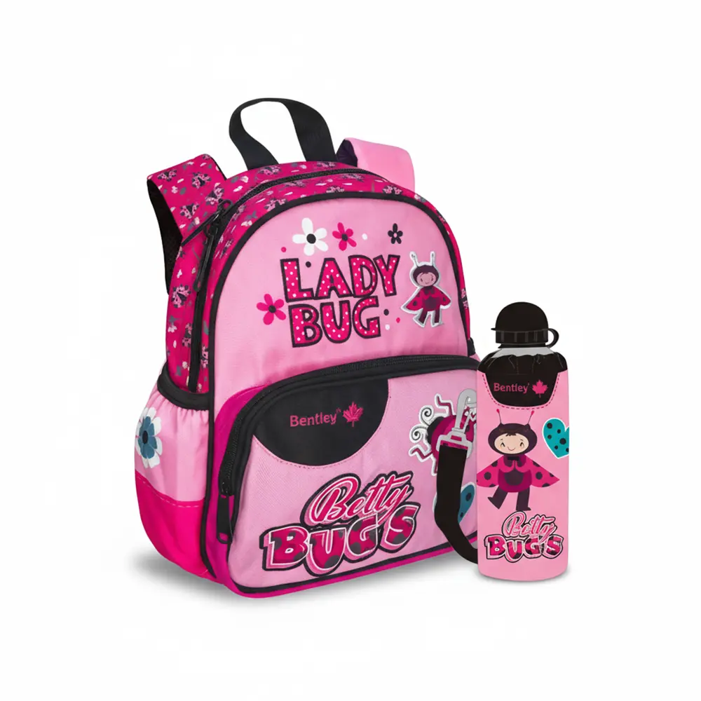 Bentley 2477 lady bug design 30cm backpack with water bottle & case