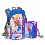 Bentley 2487 polly pocket design 5pcs 2 zippers 35cm backpack set