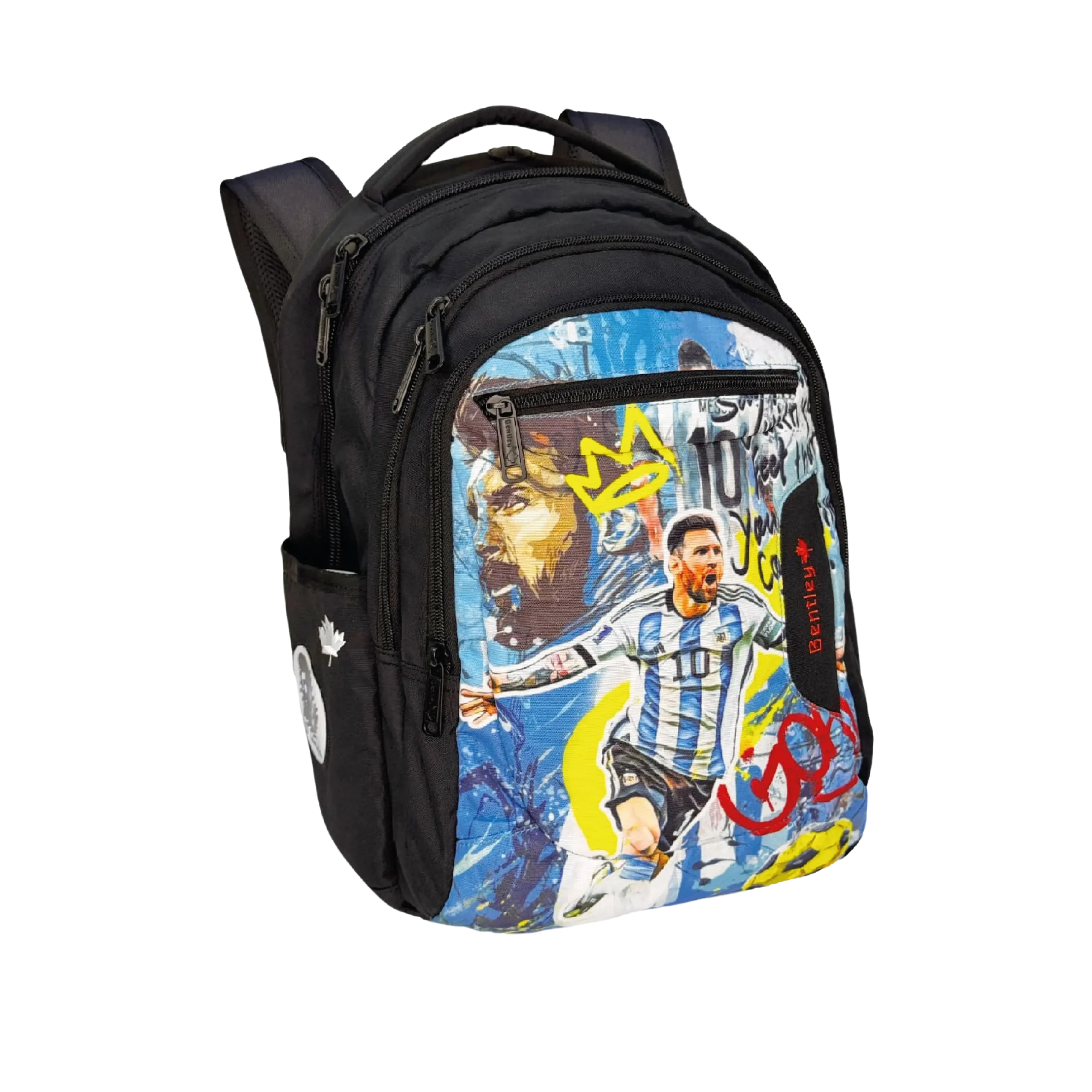 Bentley 2527 messi design 3 zippers black 45cm backpack