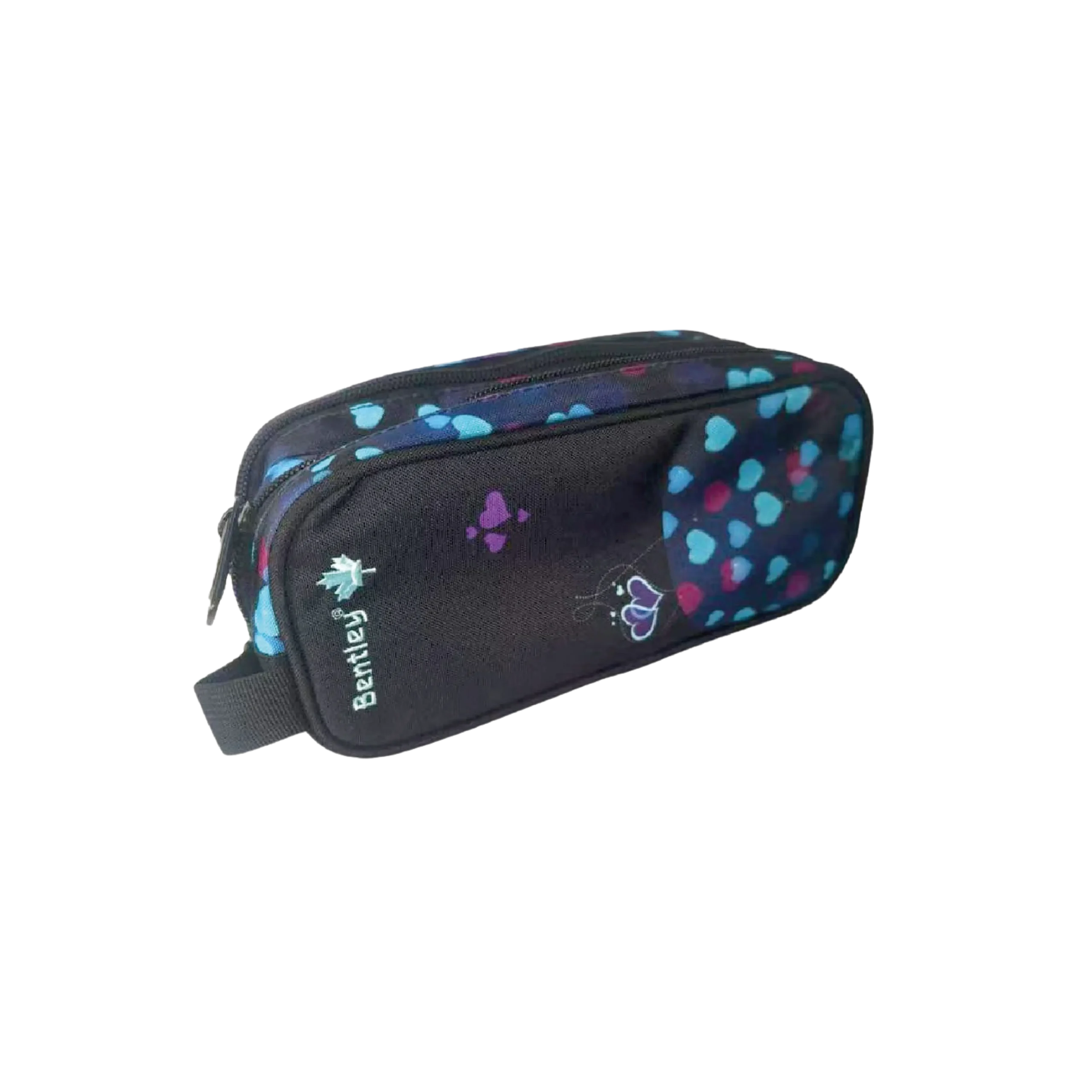 Bentley 2549 hearts design 2 zippers pencil case