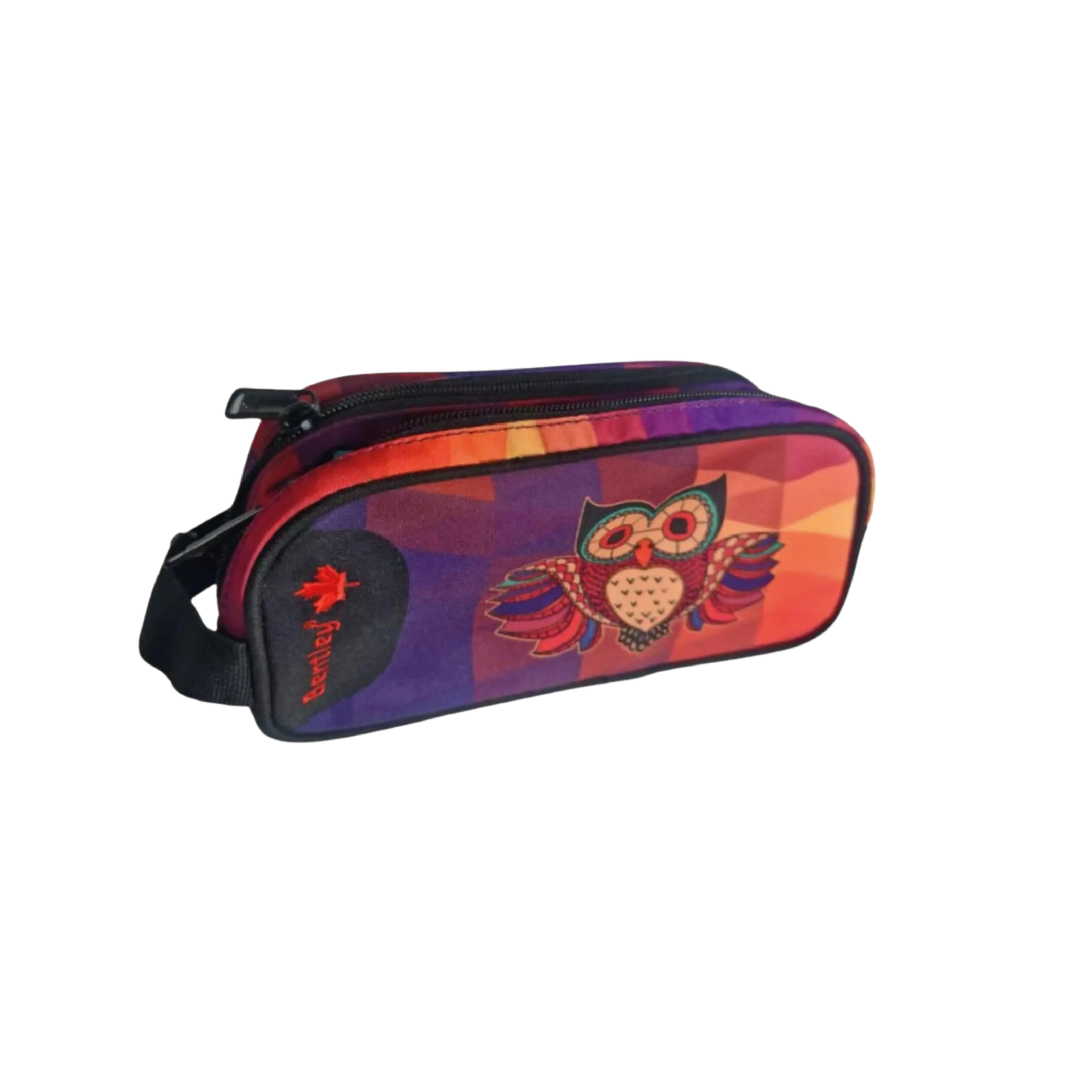 Bentley 2557 owl design 2 zippers pencil case