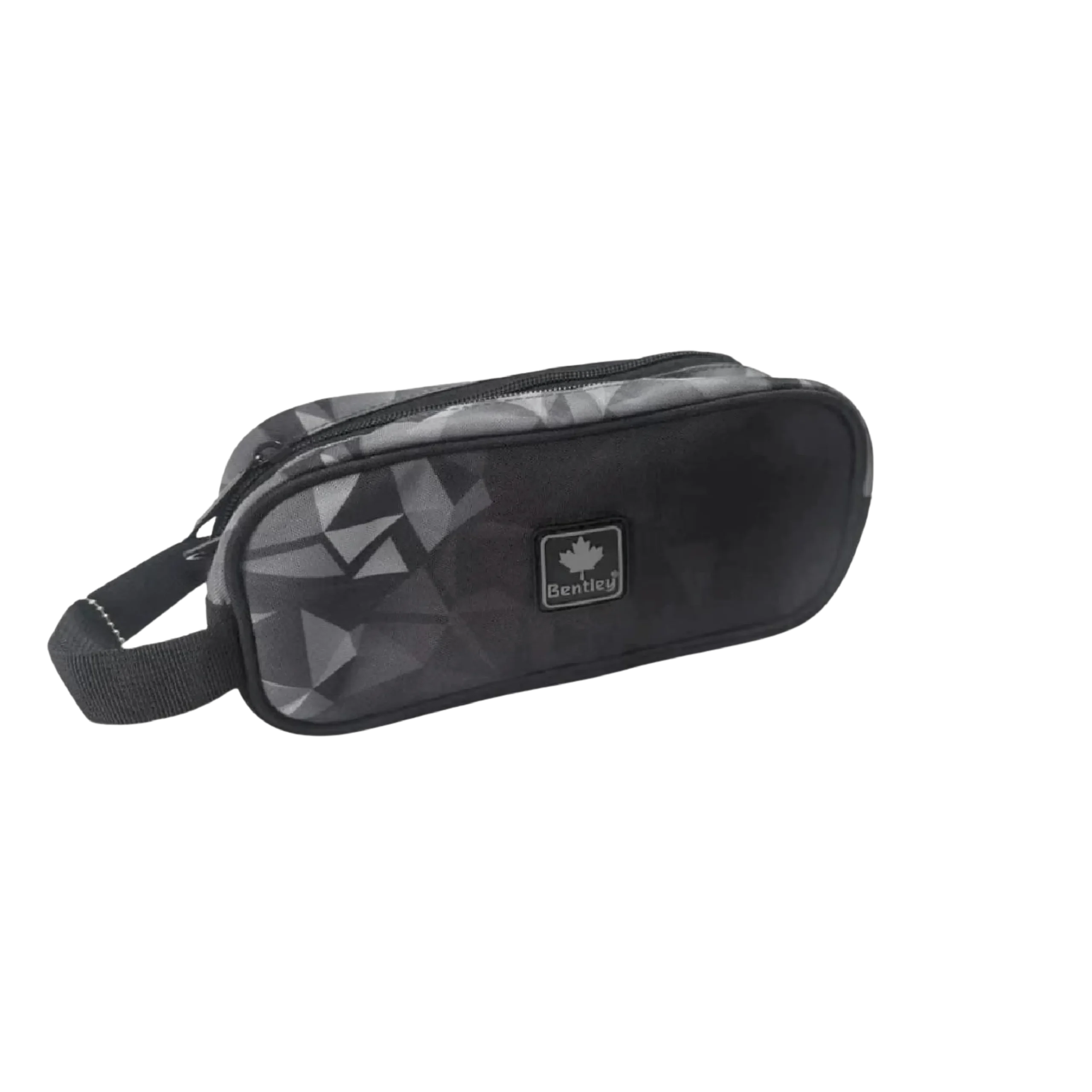 Bentley 2565 black & grey 2 zippers pencil case