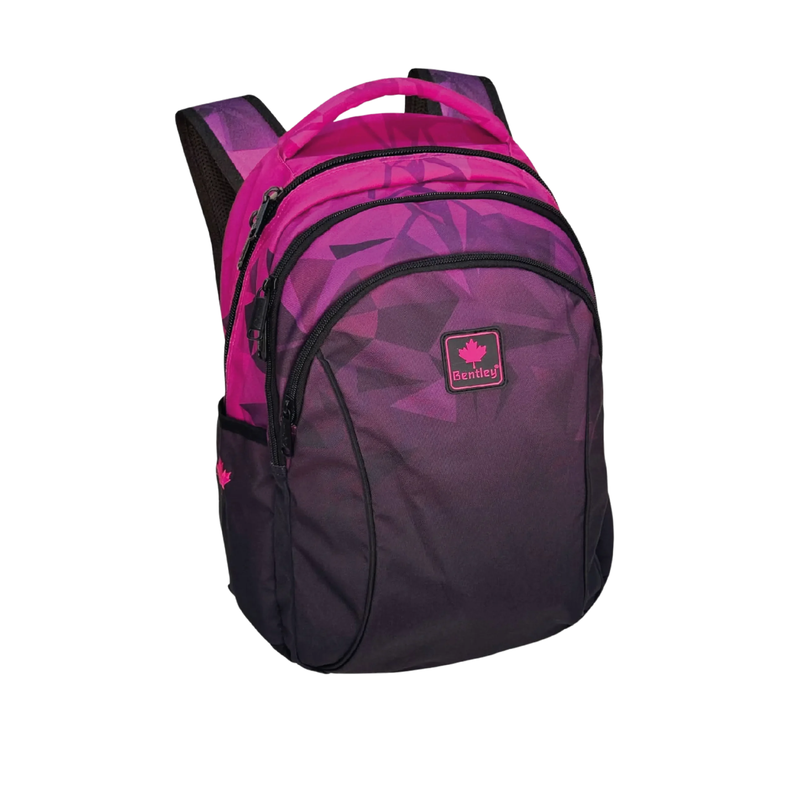 Bentley 2567 black & magenta 3 zippers 45cm backpack