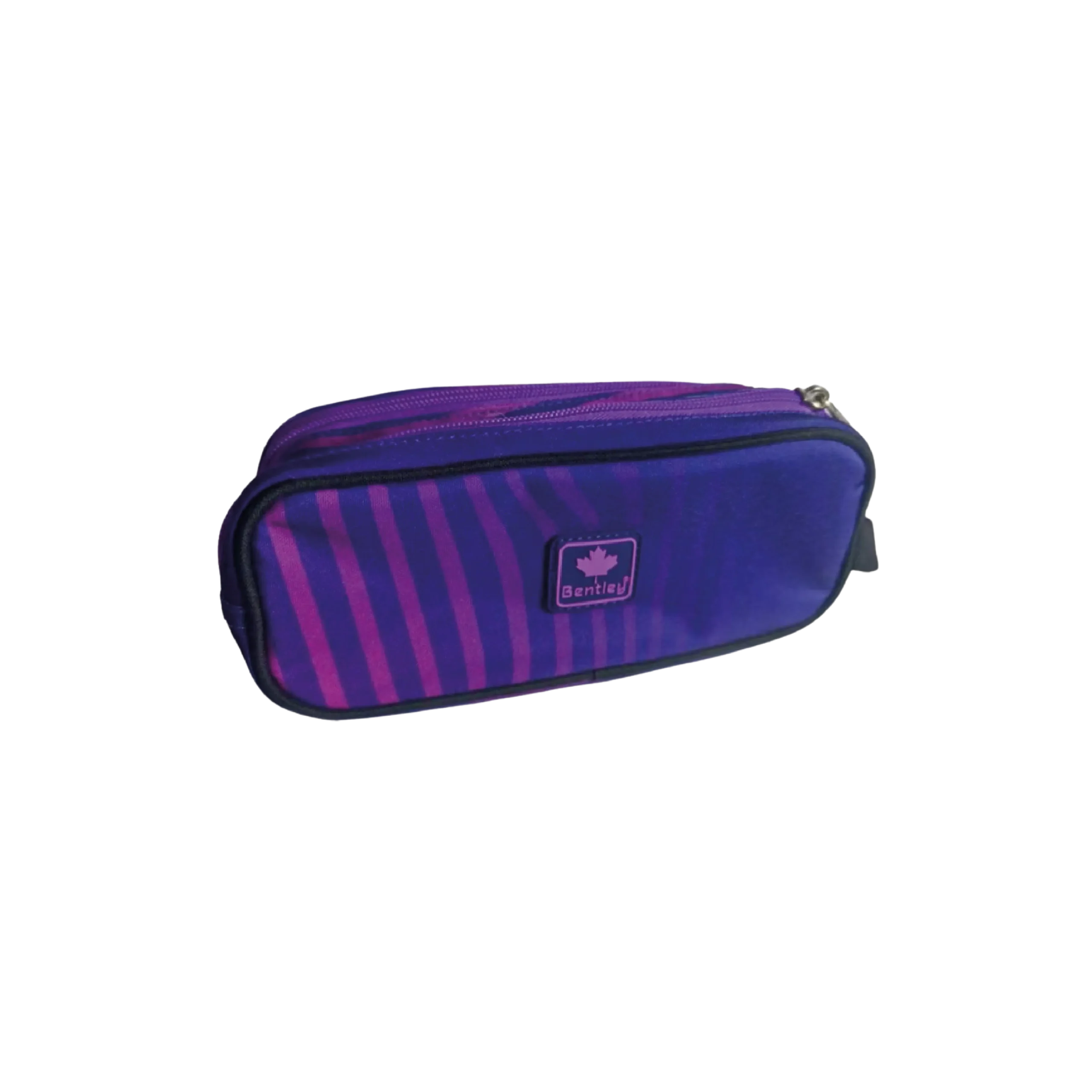 Bentley 2573 purple 2 zippers pencil case
