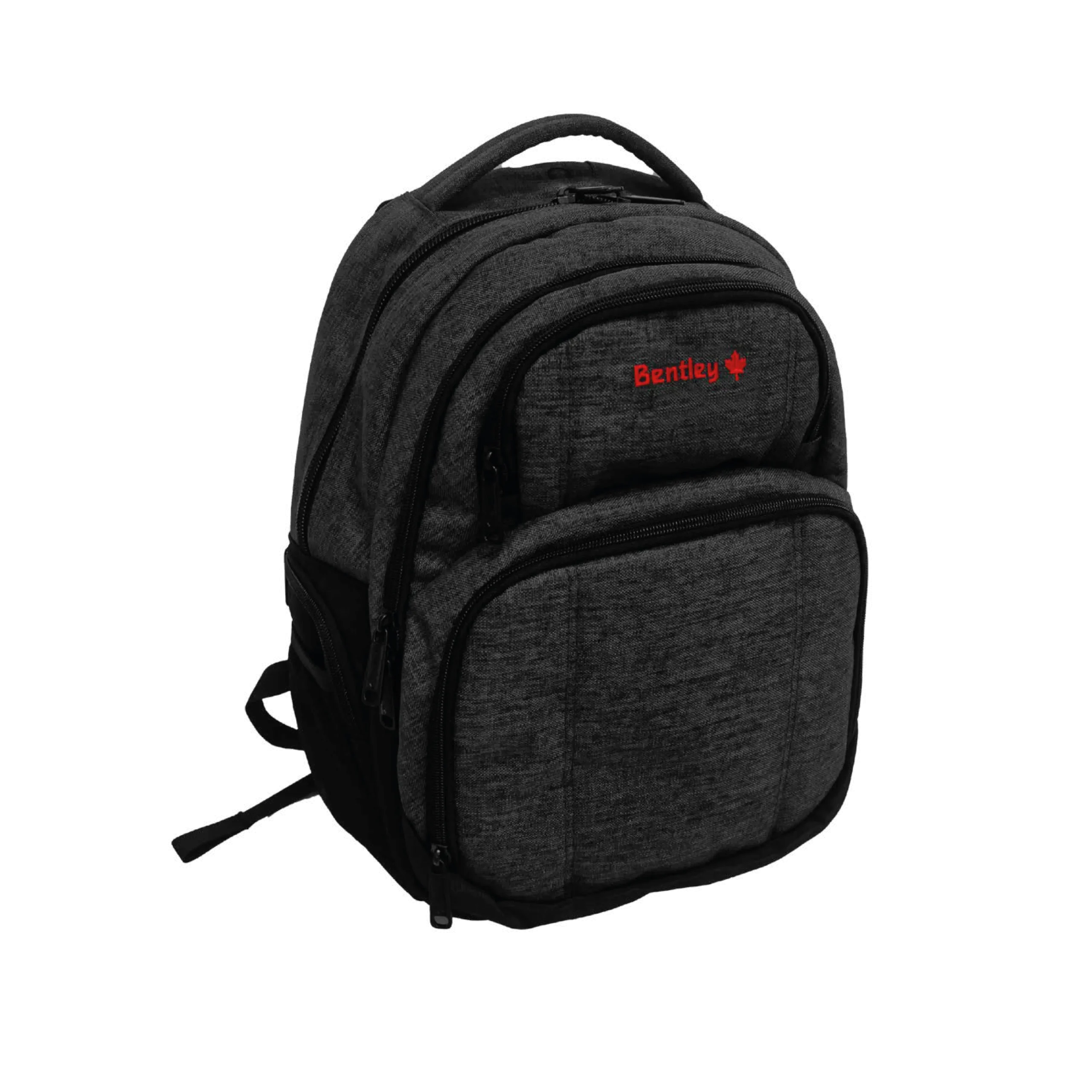 Bentley-2581-Dark-Grey-&-Black-4-Zippers-46cm-Backpack Bentley 2581 dark grey & black 4 zippers 46cm backpack