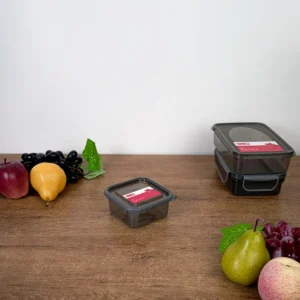 Bentley 380ml square black lunch box