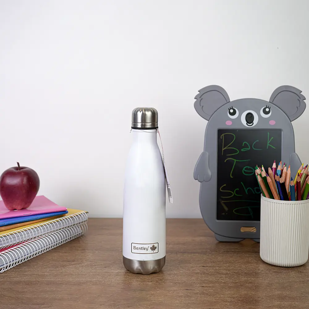Bentley 500ml stainless white water bottle