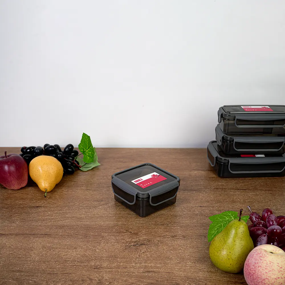 Bentley 520ml airtight square black lunch box