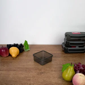 Bentley 520ml airtight square black lunch box1