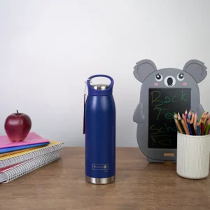 Bentley 600ml stainless navy blue water bottle