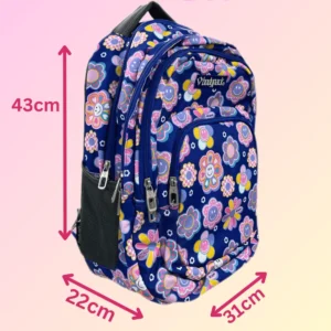 Bodypack 4pcs flowers design large navy blue backpack set1