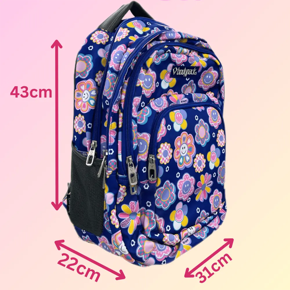 Bodypack-4pcs-Flowers-Design-Large-Navy-Blue-Backpack-Set1 Bodypack 4pcs flowers design large navy blue backpack set1