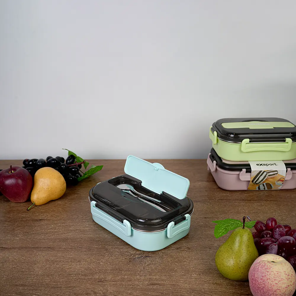 Exsport-1L-Airtight-Rectangular-2-Sections-Blue-Lunch-Box Exsport 1l airtight rectangular 2 sections blue lunch box