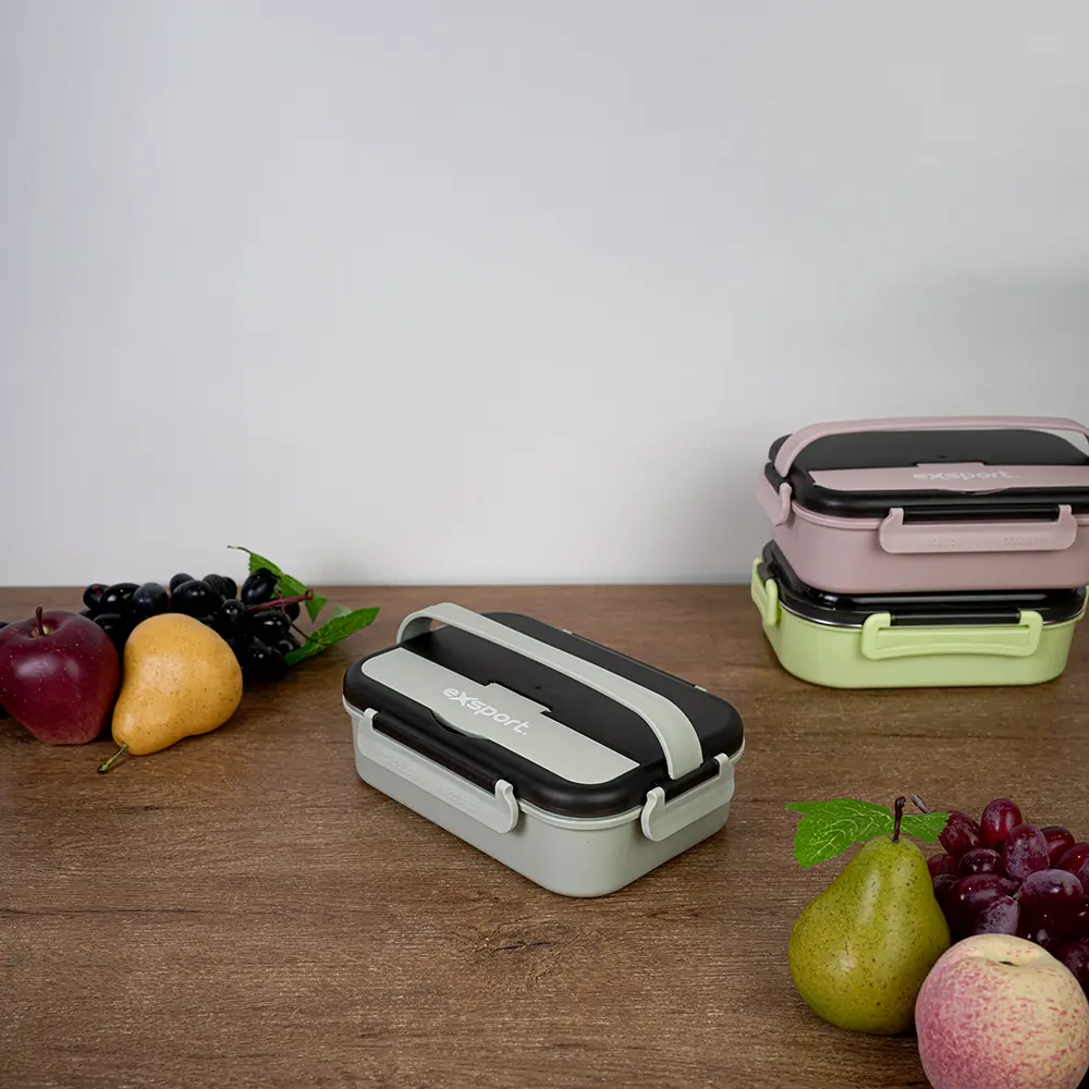 Exsport-1L-Airtight-Rectangular-2-Sections-Grey-Lunch-Box Exsport 1l airtight rectangular 2 sections grey lunch box