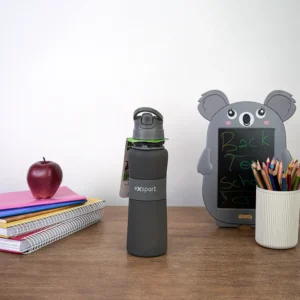 Exsport 650ml silicone grey water bottle