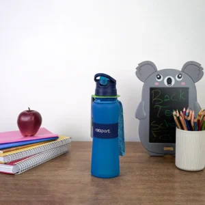 Exsport 650ml silicone navy blue water bottle