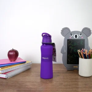 Exsport 650ml silicone purple water bottle