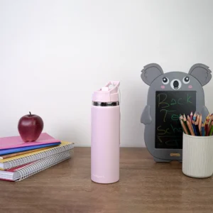 Exsport 650ml stainless pink water bottle