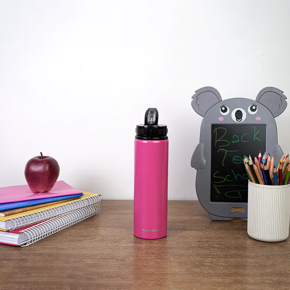 Exsport 750ml stainless fuchsia water bottle