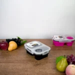 Exsport airtight silicon 2 sections black lunch box1