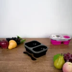 Exsport airtight silicon 2 sections black lunch box2