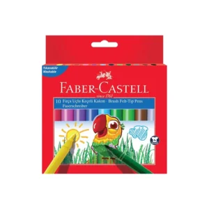 Faber castell 555010 super washable brush felt tip pen 10 colors