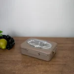 Gourmet stainless 4 sections brown lunch box