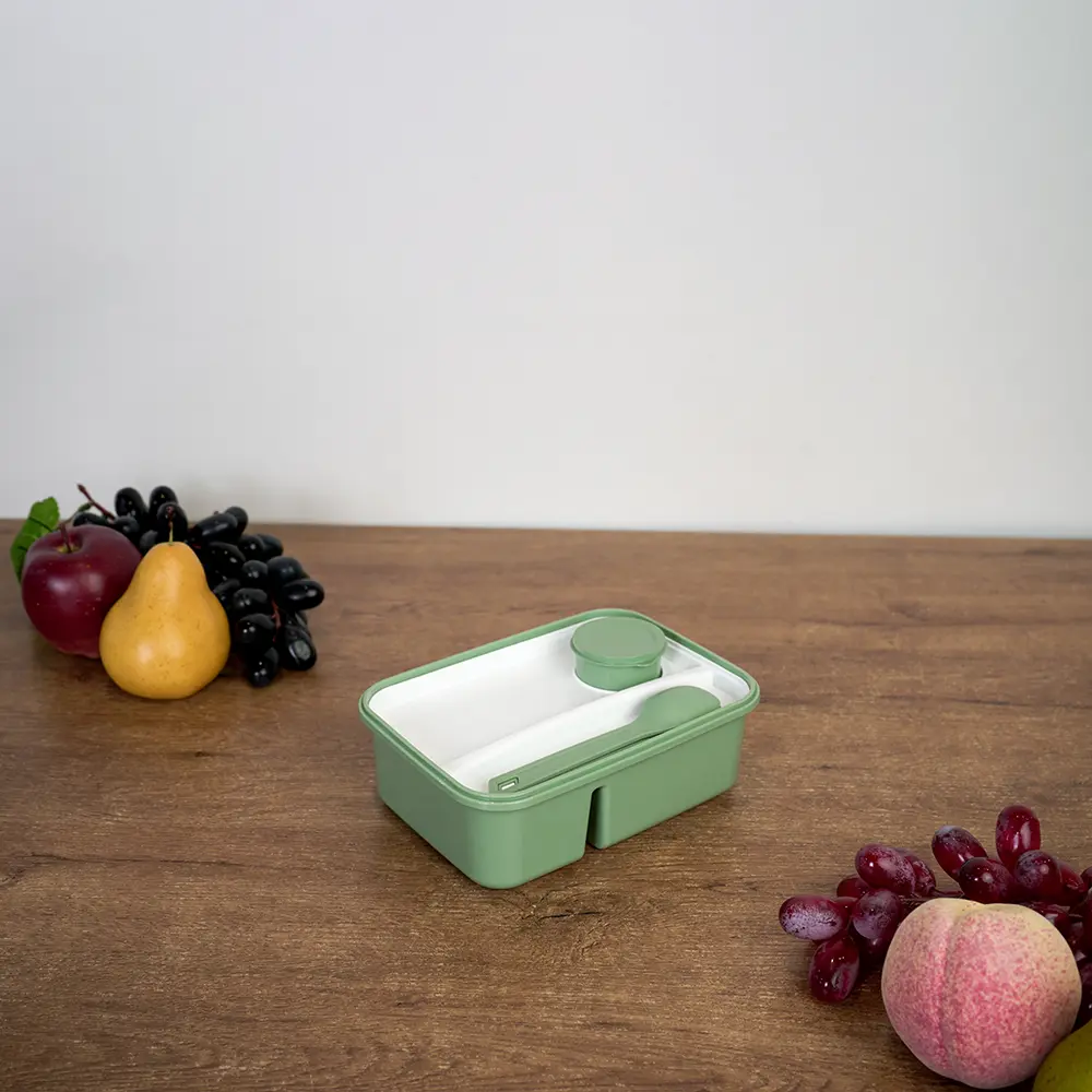 Hobby life 14.5x20x7.4cm olive green lunch box1