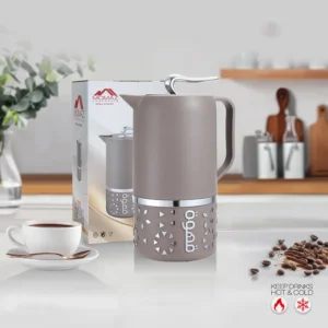Momaz 1l brown & silver vacuum flask1