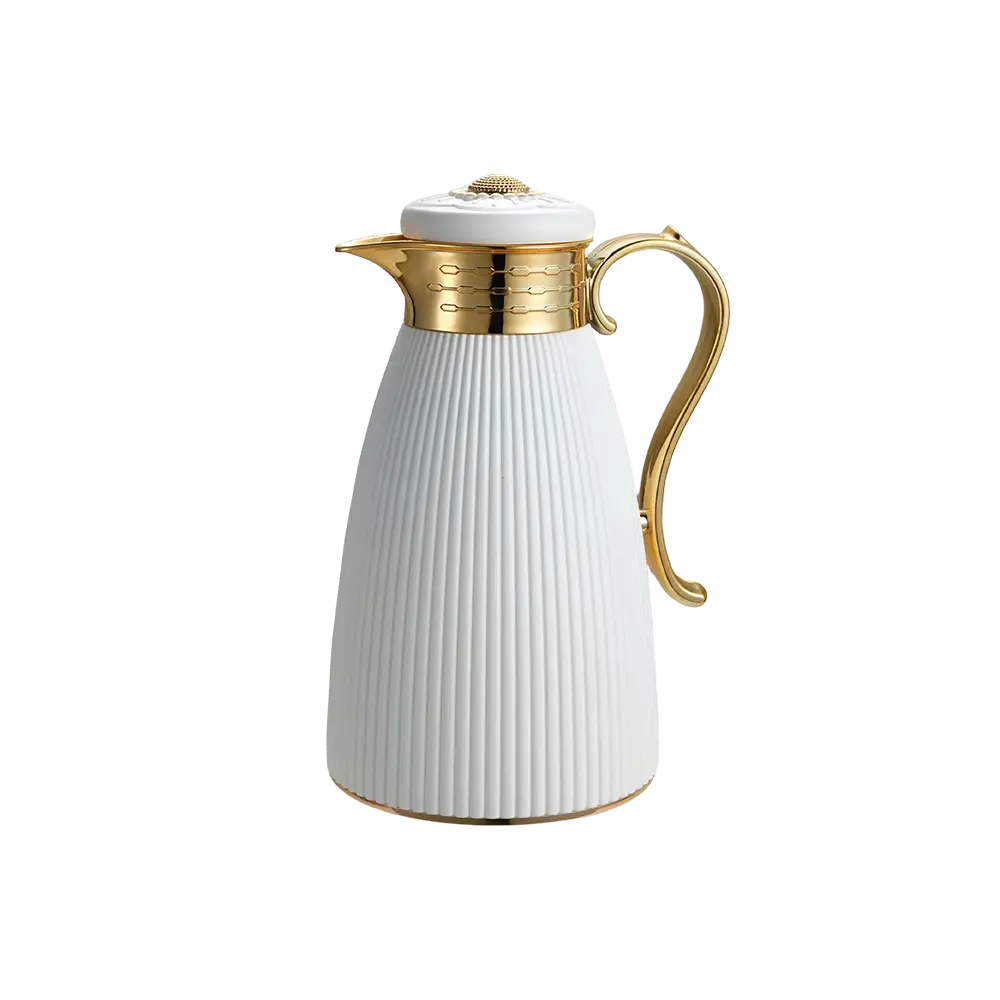 Momaz 1l white & gold vacuum flask