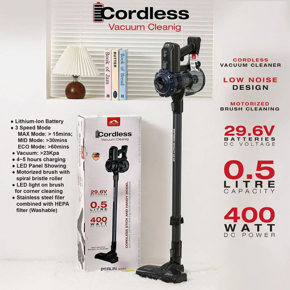 Momaz 400watt cordless stick and handy vacuum cleaner1