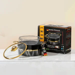 Momaz german diamond 26cm frying pots with stainless strainer1