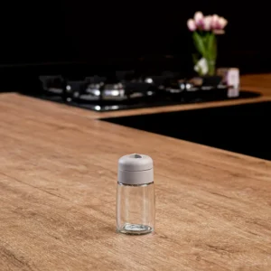 Qlux 0.1l glass star oval beige salt shaker1