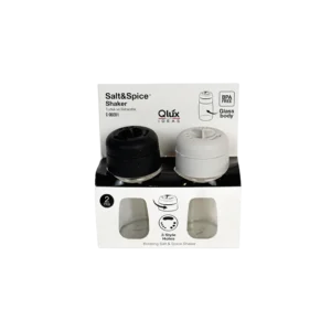Qlux 2pcs glass salt & spice shaker