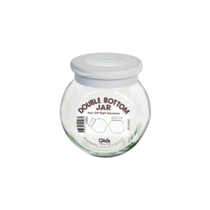 Qlux 750ml double bottom jar with grey lid