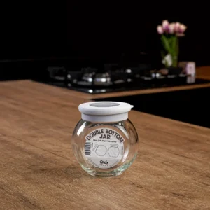 Qlux 750ml double bottom jar with grey lid1