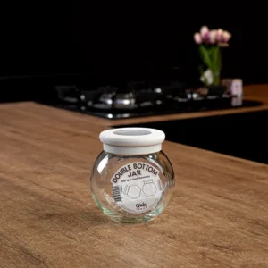 Qlux 750ml double bottom jar with light grey lid1
