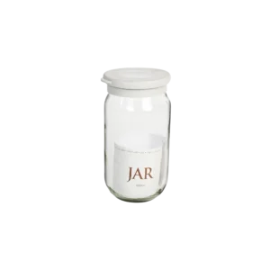 Qlux flat 1l flat jar with light grey lid