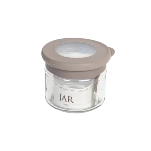 Qlux flat 300ml jar with beige lid