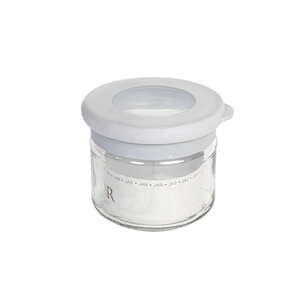 Qlux flat 300ml jar with grey lid