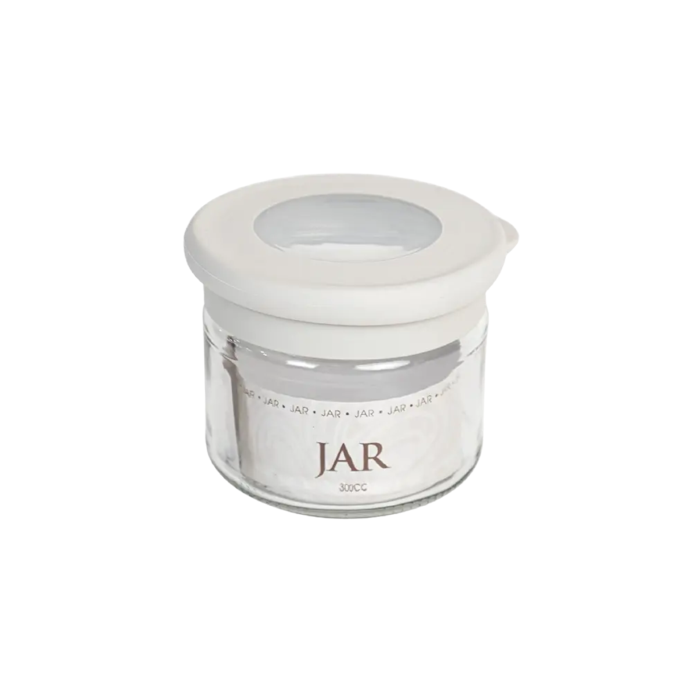 Qlux flat 300ml jar with light grey lid
