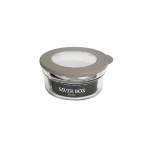 Qlux flat 415ml saver box with beige lid