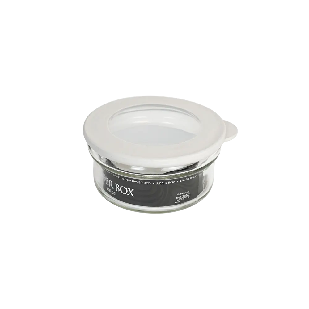 Qlux flat 415ml saver box with light grey lid