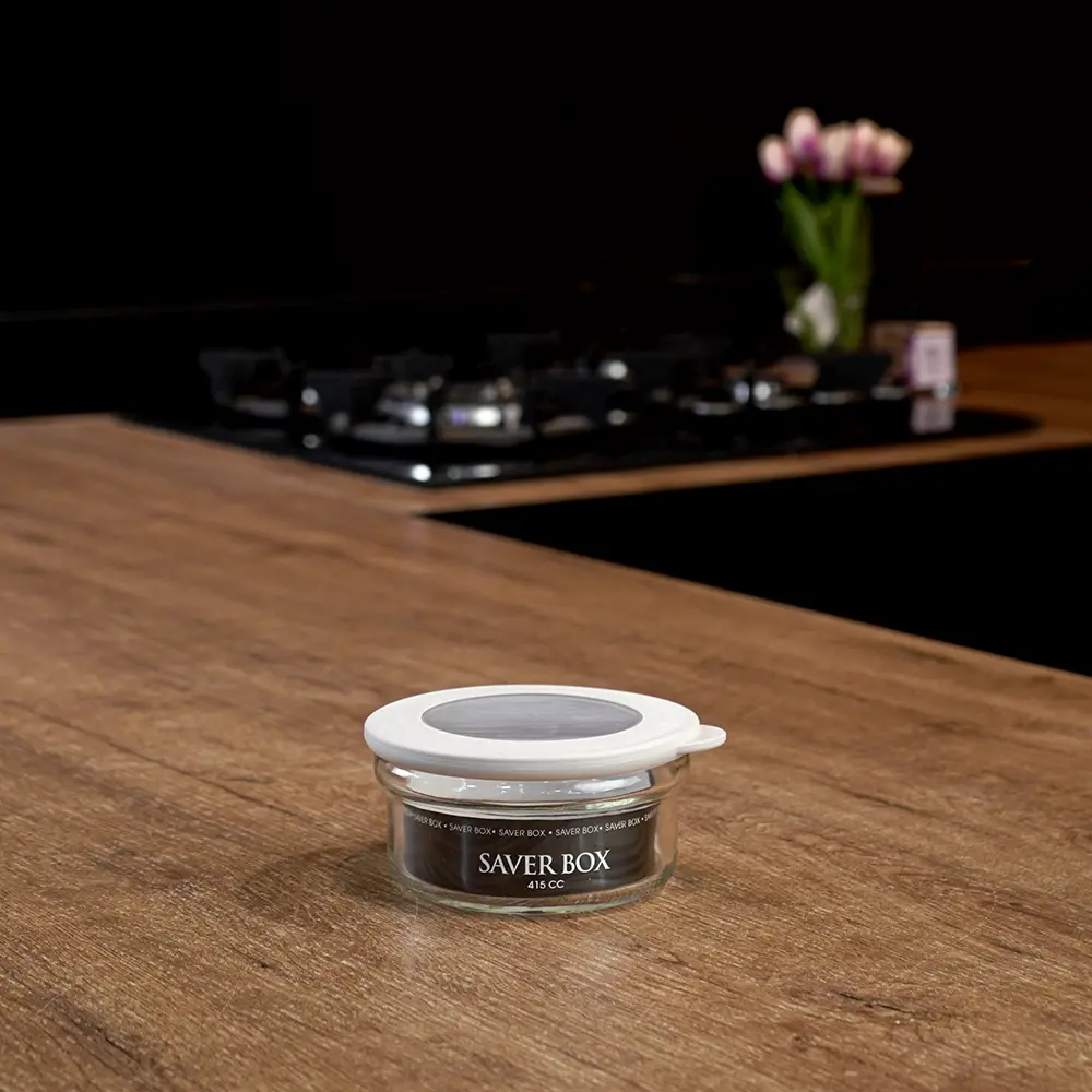 Qlux flat 415ml saver box with light grey lid1