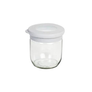 Qlux flat 425ml flat jar with grey lid