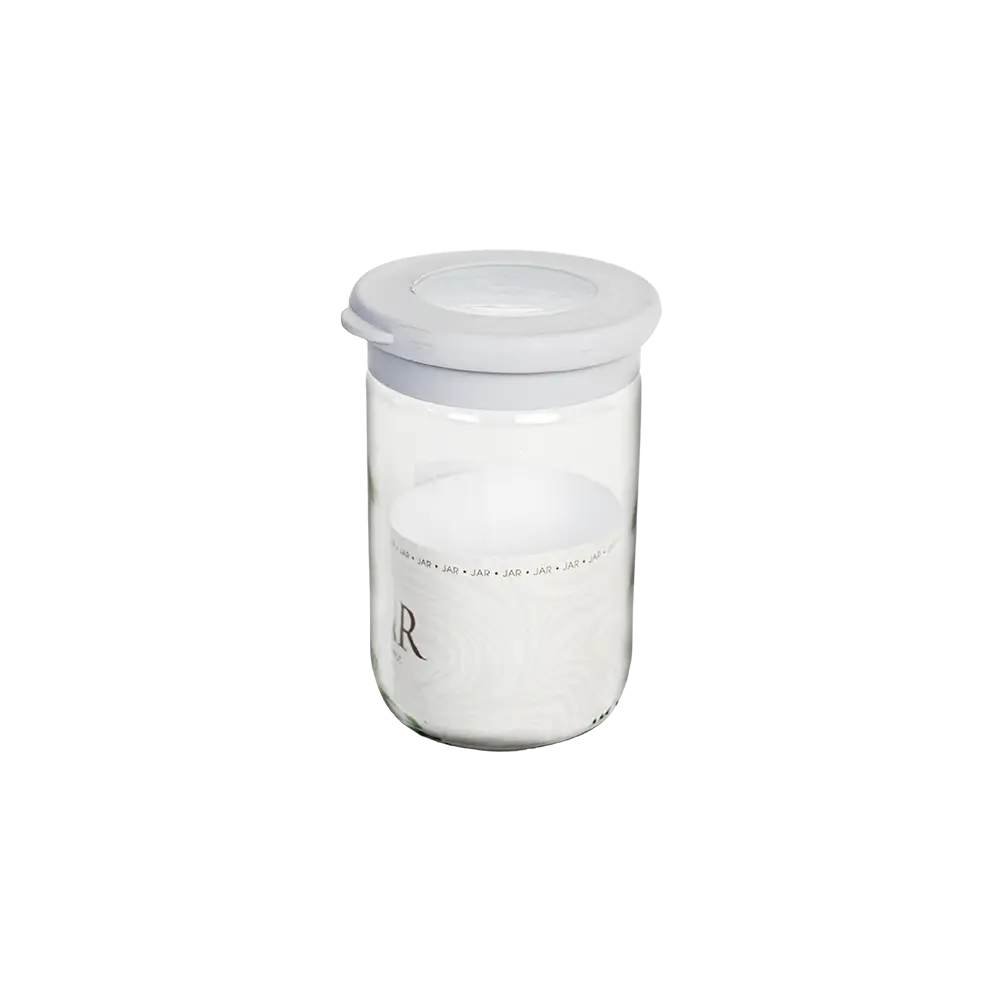 Qlux flat 660ml flat jar with grey lid