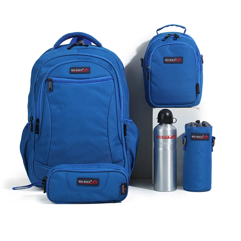 Red rock 4262 blue 4 zippers 5pcs backpack set