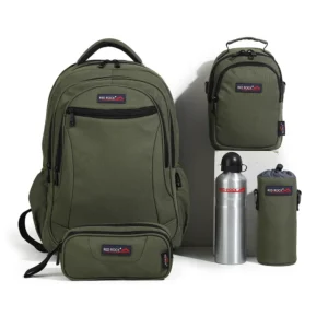 Red rock 4264 olive green 4 zippers 5pcs backpack set