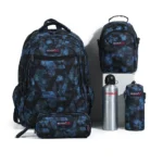 Red rock 4265 black & blue 4 zippers 5pcs backpack set