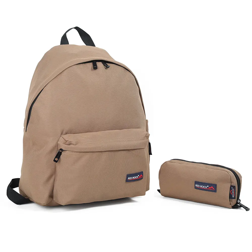 Red rock 4277 beige 2 zippers 2pcs backpack set